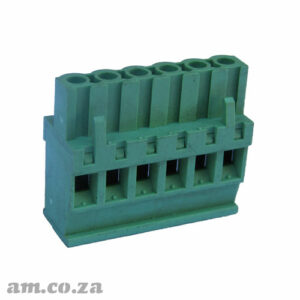 AE-BLOCK/508/S6: Green Connector 5.08mm Pitch Straight Side Feed 6 Way PCB Cable Terminal Block, 6Pin Plug in Screw