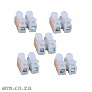 AE-BLOCK/Q2/5: 2Pin Quick Wiring Terminal White Cable Connectors Splice With Clamp 10A 250V, 5 Pieces